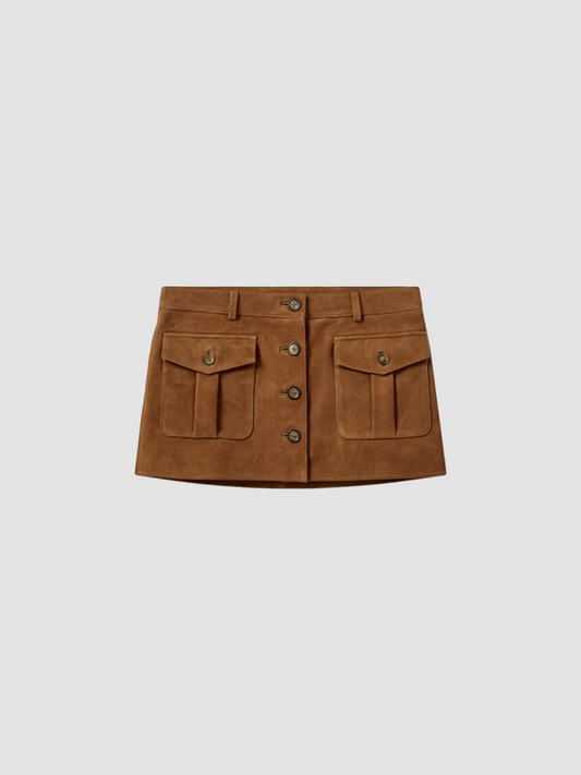 Skirt Suede Mini Acorn Brown