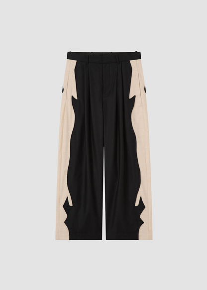 Trousers Panelled Wool Black