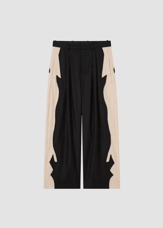 Trousers Panelled Wool Black