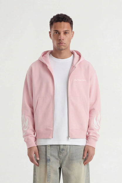Hoodie Wesandra Zip Old Pink