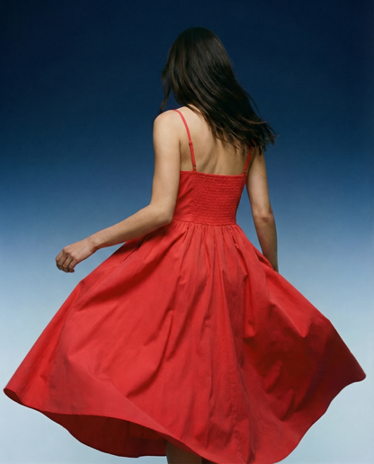 Dress Bardot Red Flash