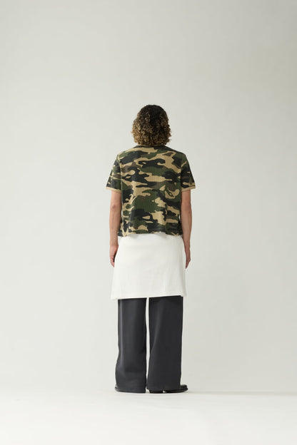 T-shirt Waffle Camo Green
