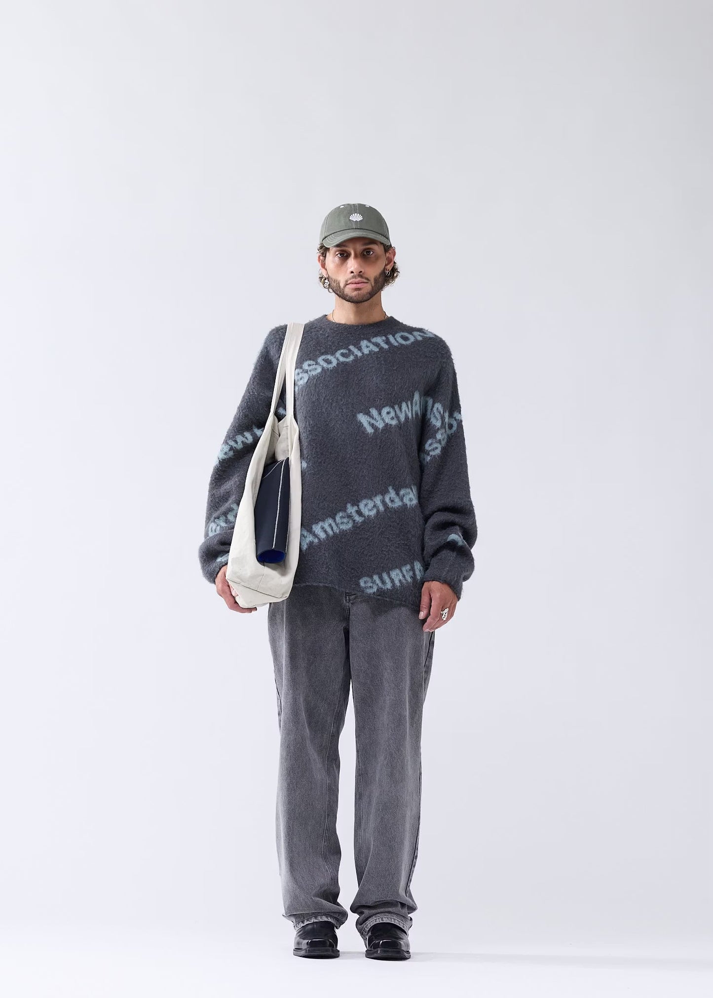 Sweater Jacquard Knit Teal