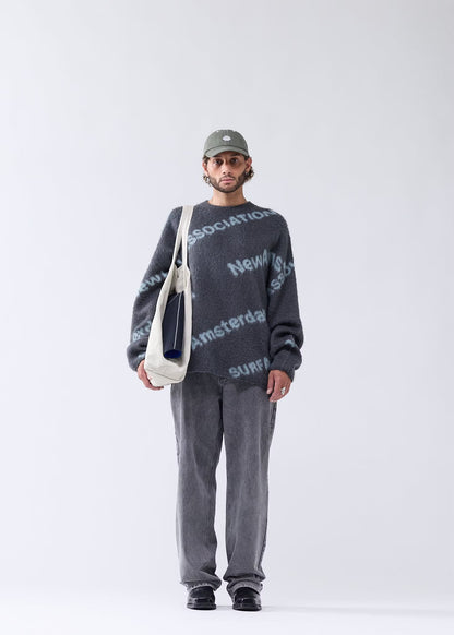 Sweater Jacquard Knit Teal