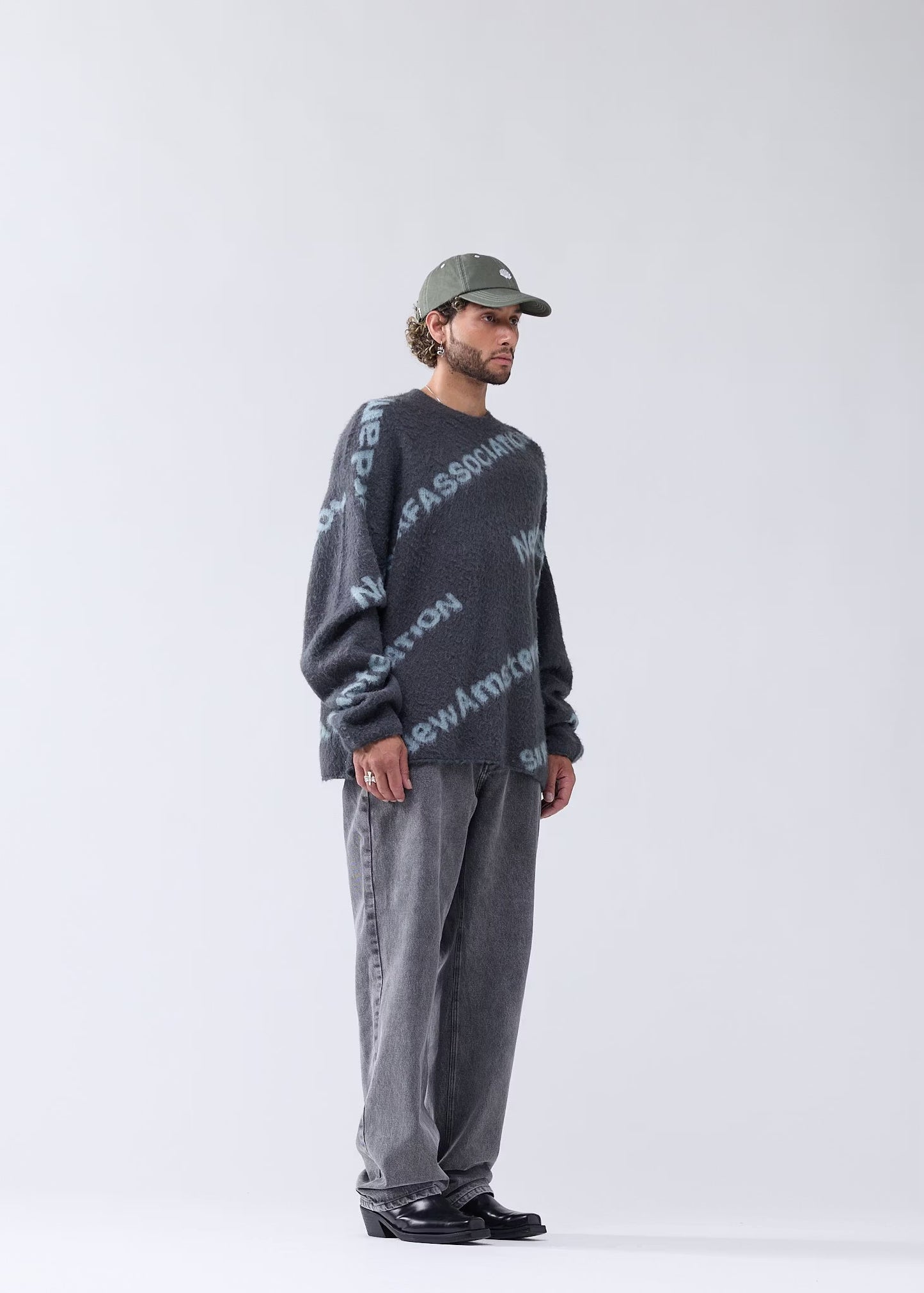 Sweater Jacquard Knit Teal