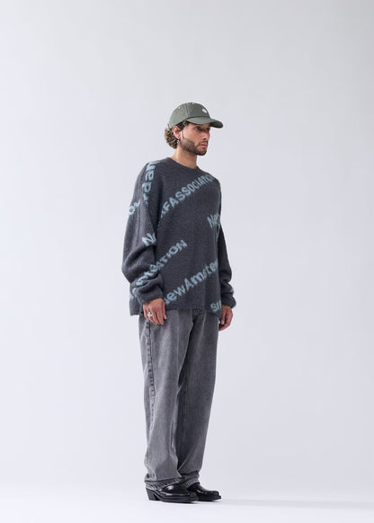Sweater Jacquard Knit Teal