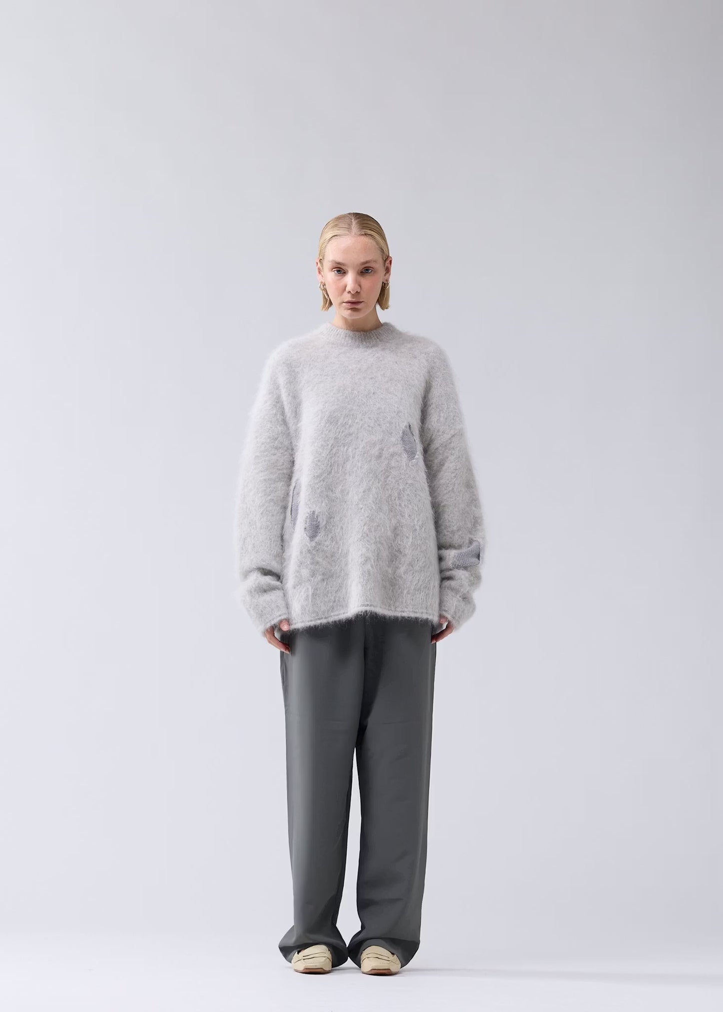Sweater Alpaca Blend Crewneck Grey