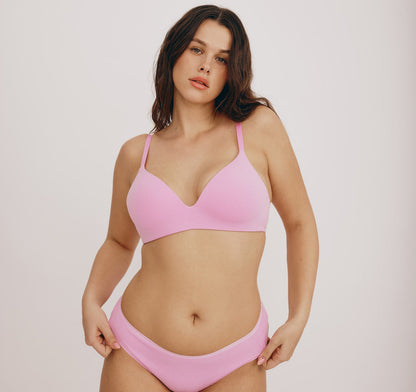 Bra Wireless Plunge Pink