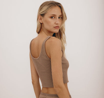 Tank Top True Knit Almond