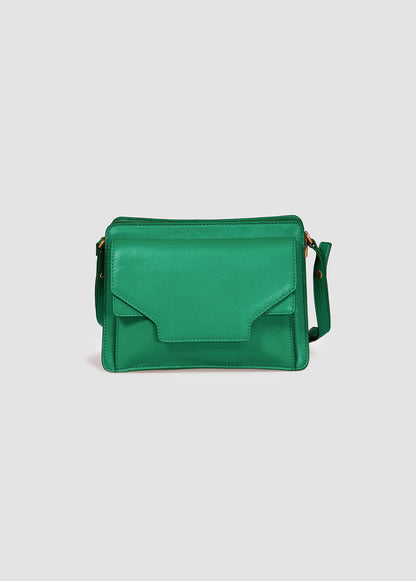 Green Faux Leather Shoulder Bag