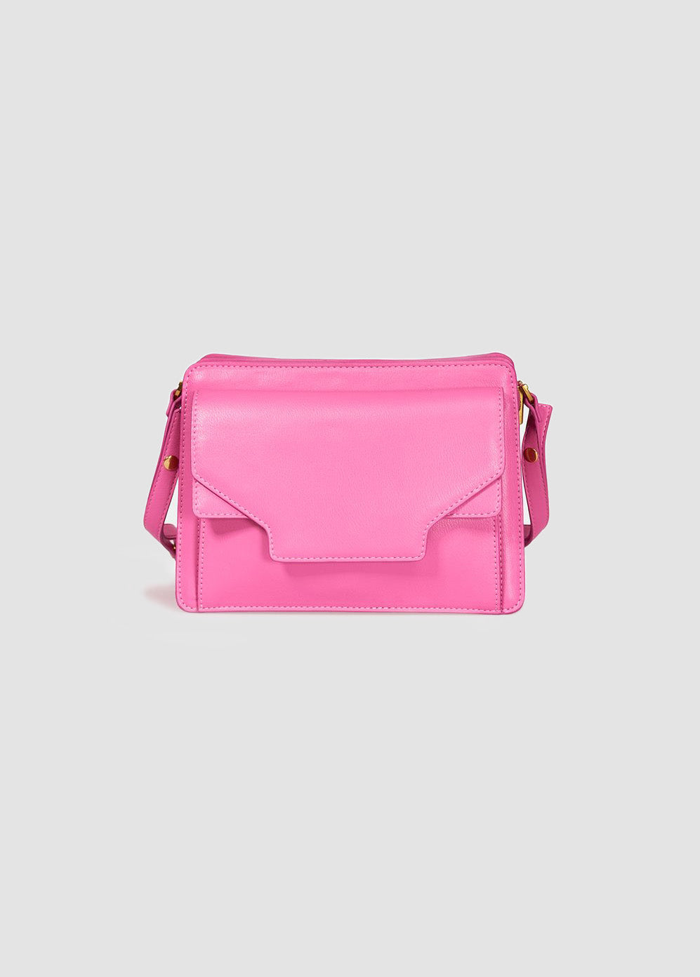 Pink Faux Leather Shoulder Bag