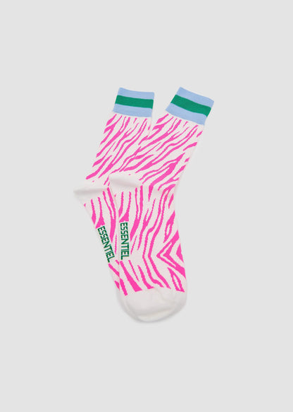 White & Pink Zebra Socks