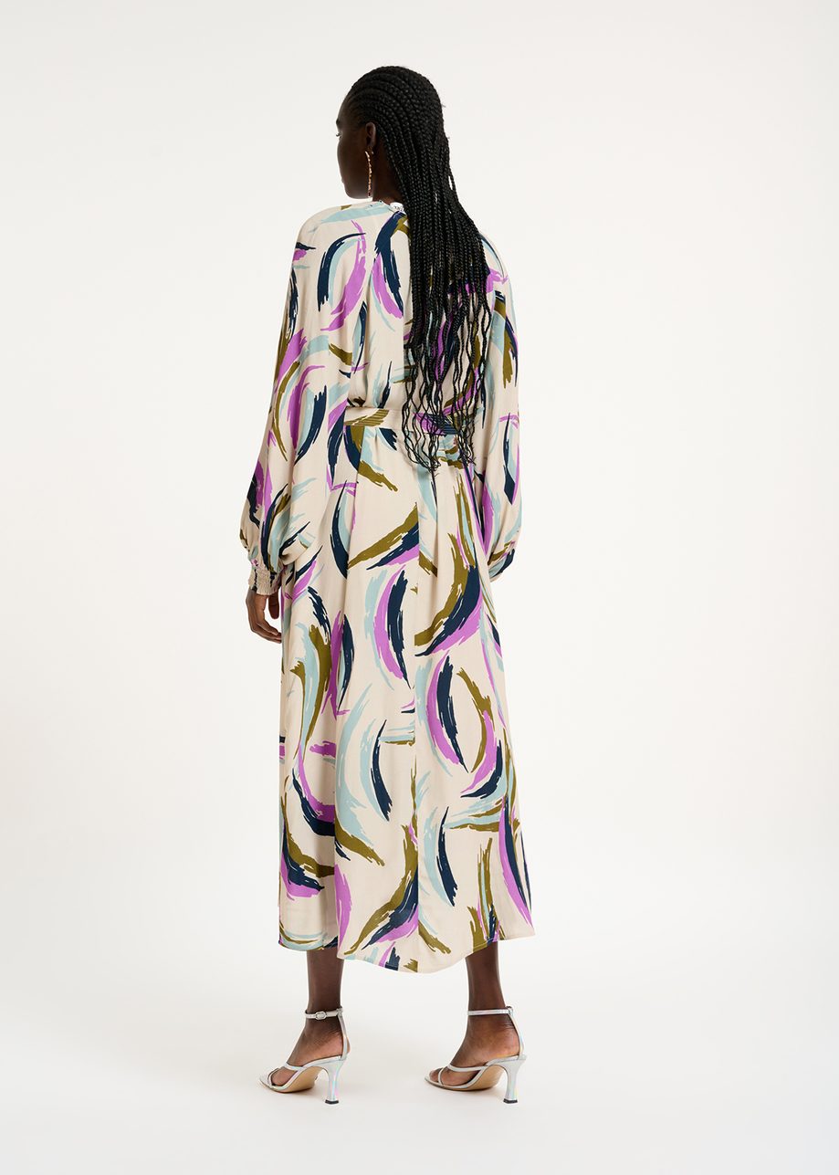 Dusun Abstract Print Midi-Length Dress