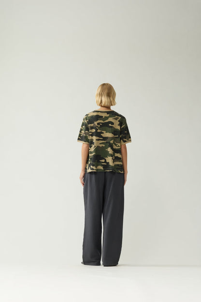 T-shirt Waffle Camo Green