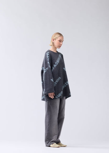 Sweater Jacquard Knit Teal