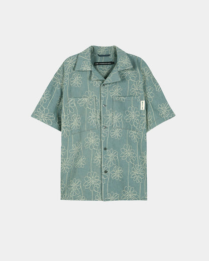 Shirt Flower Embroidery Denim
