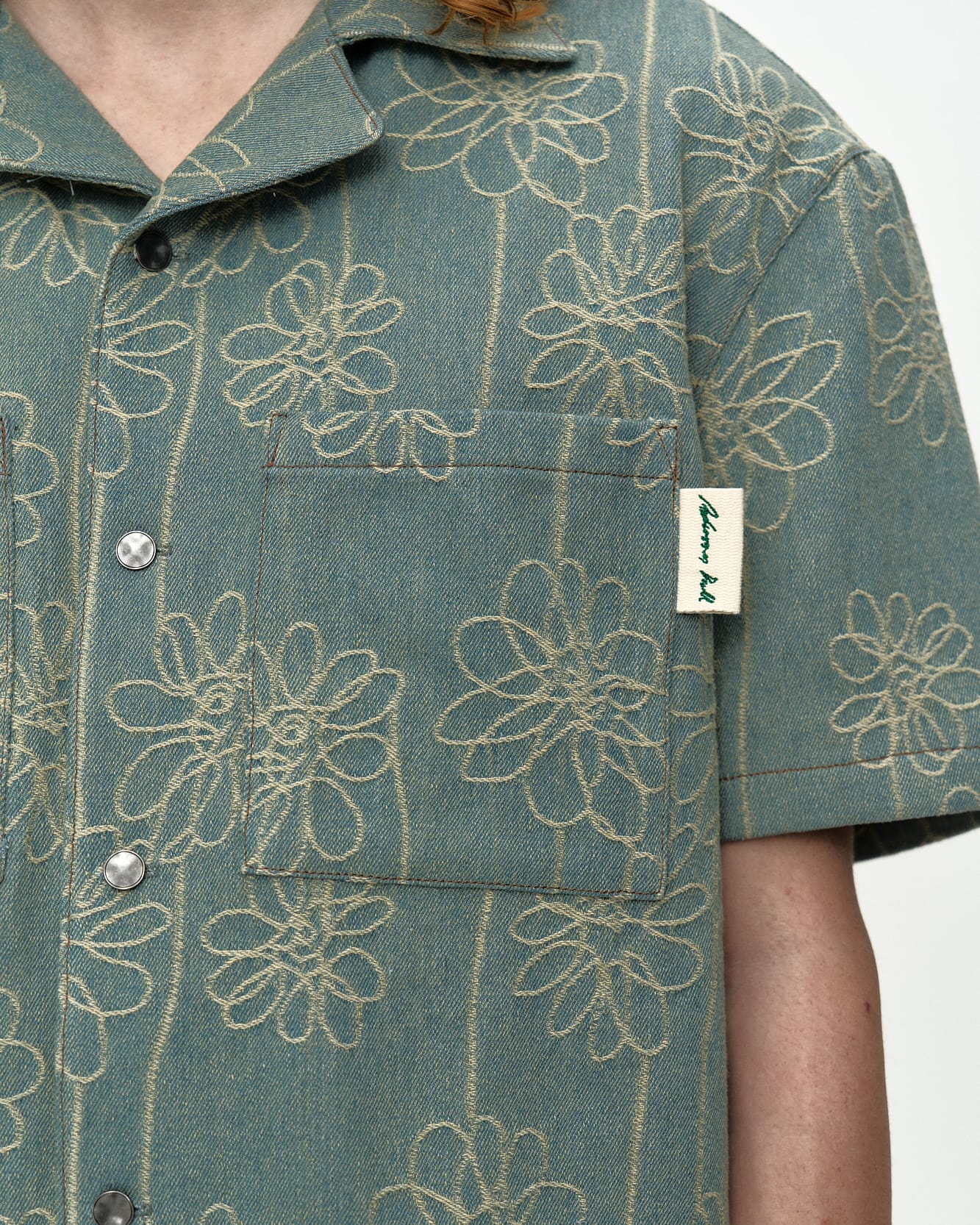 Shirt Flower Embroidery Denim