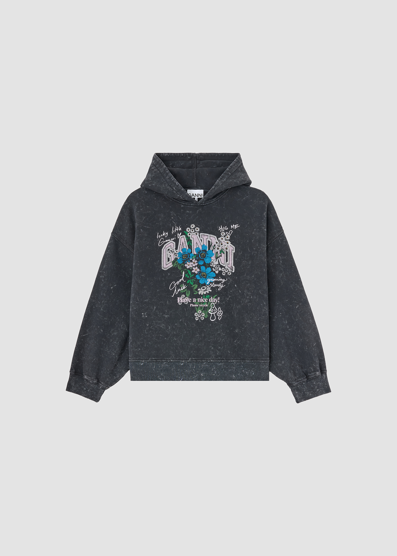 Hoodie Flowers Isoli Black