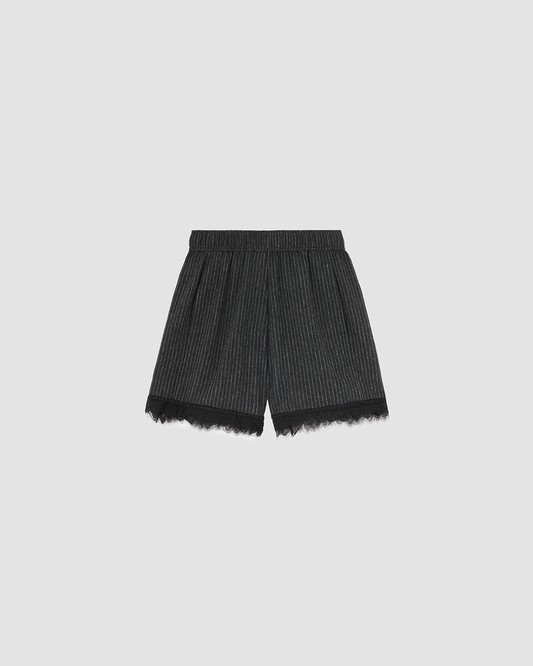 Shorts Pinstripe Lace Grey