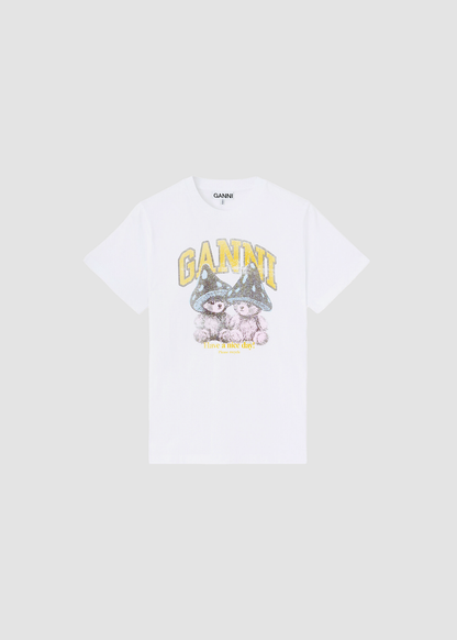 T-shirt Teddy Mushrooms White