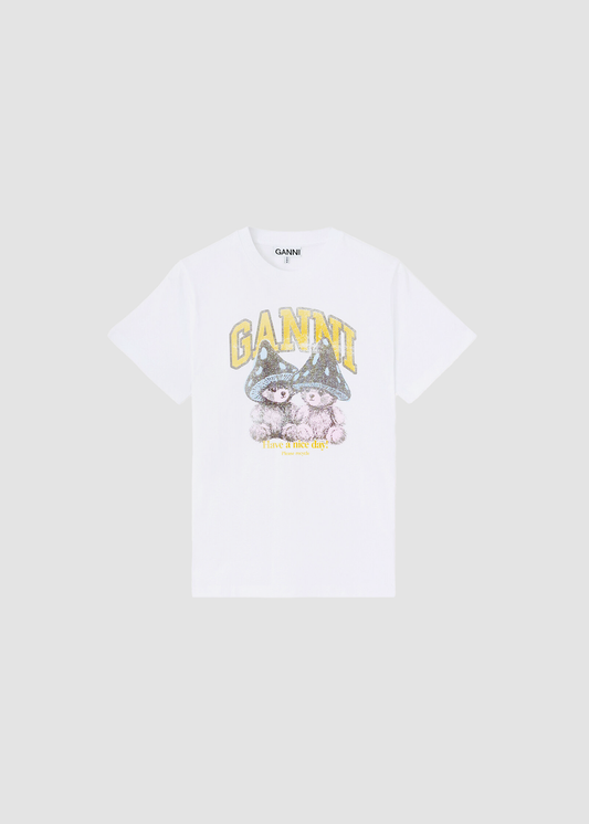 T-shirt Teddy Mushrooms White