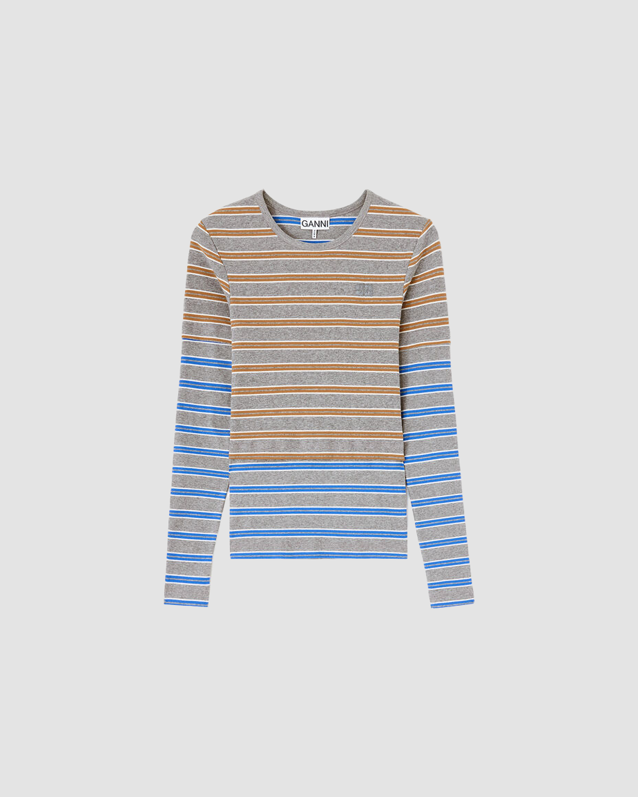 Top Double Stripe Longsleeve Grey