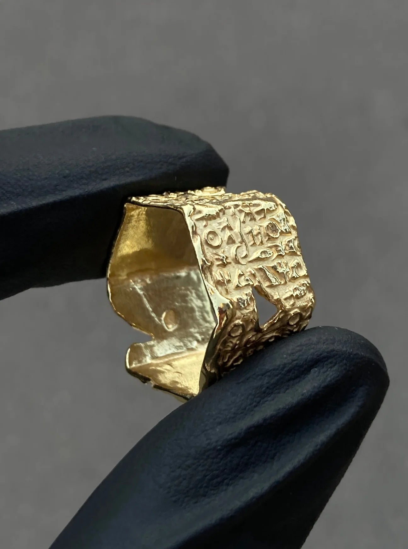 Ring Glyphs Big Goldplated Silver