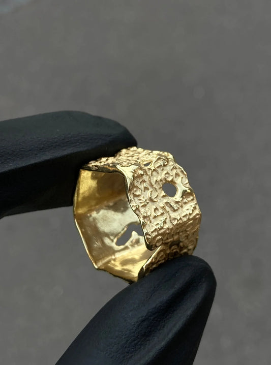 Ring Glyphs Big Goldplated Silver