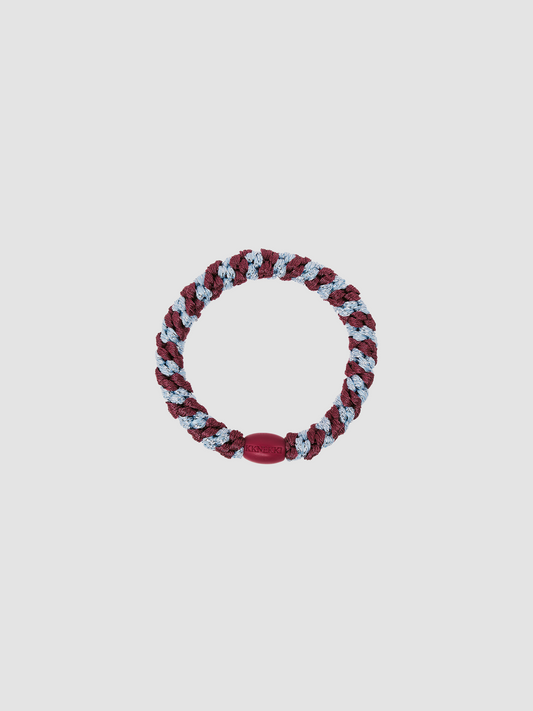 Hair Tie Glitter Stripe Rosewood & Seablue