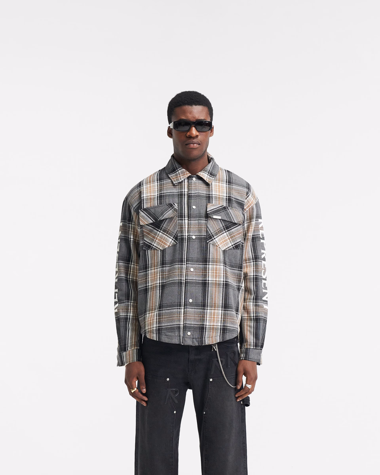 Shirt Quilted Flannel Grey Check