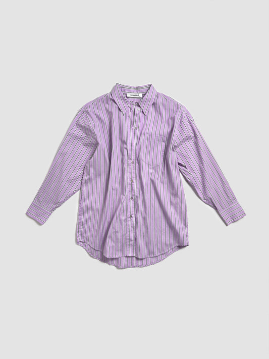 Drake Stripe Oversize Shirt Purple - Via Store