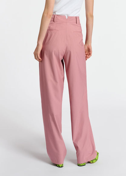 Pink Pinstriped Tailored Pants