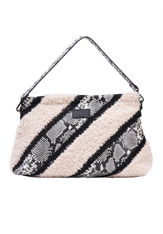 Clutch Marit Shearling Snake - Via Store